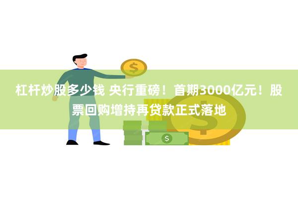 杠杆炒股多少钱 央行重磅！首期3000亿元！股票回购增持再贷款正式落地