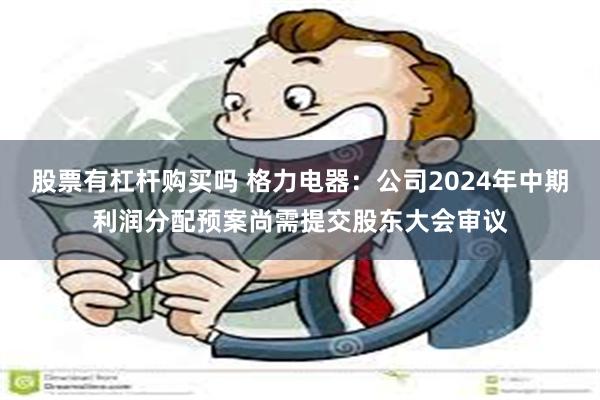 股票有杠杆购买吗 格力电器：公司2024年中期利润分配预案尚需提交股东大会审议